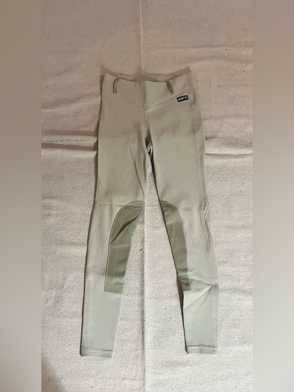 Kerrits Kids Light Beige Riding Leggings with Knee Patches